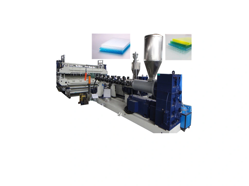 Lite Polycarbonate Plate Grid Board Hollow Cross Section Profile Transparent Sun Plastic PC Sheet Extrusion Production Line