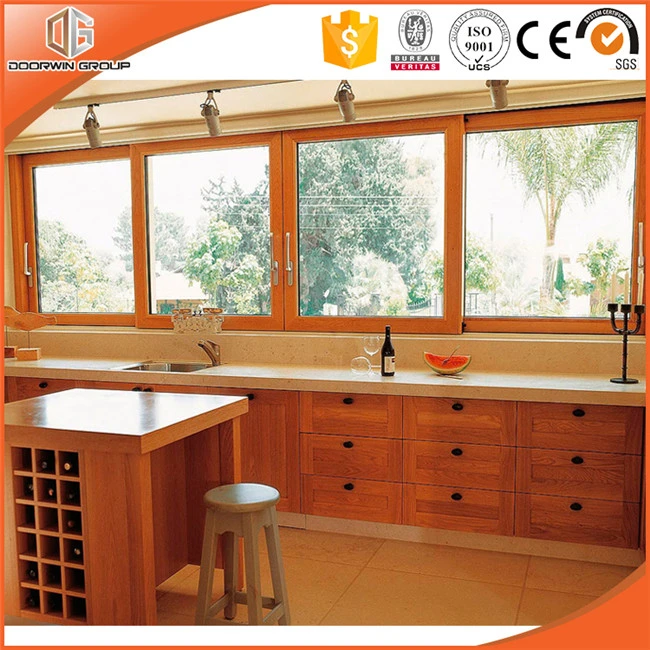 Double Glass Quality & Cheap Sliding Window for Apartment, North-America Style Aluminum Solid Wood Gliding Window