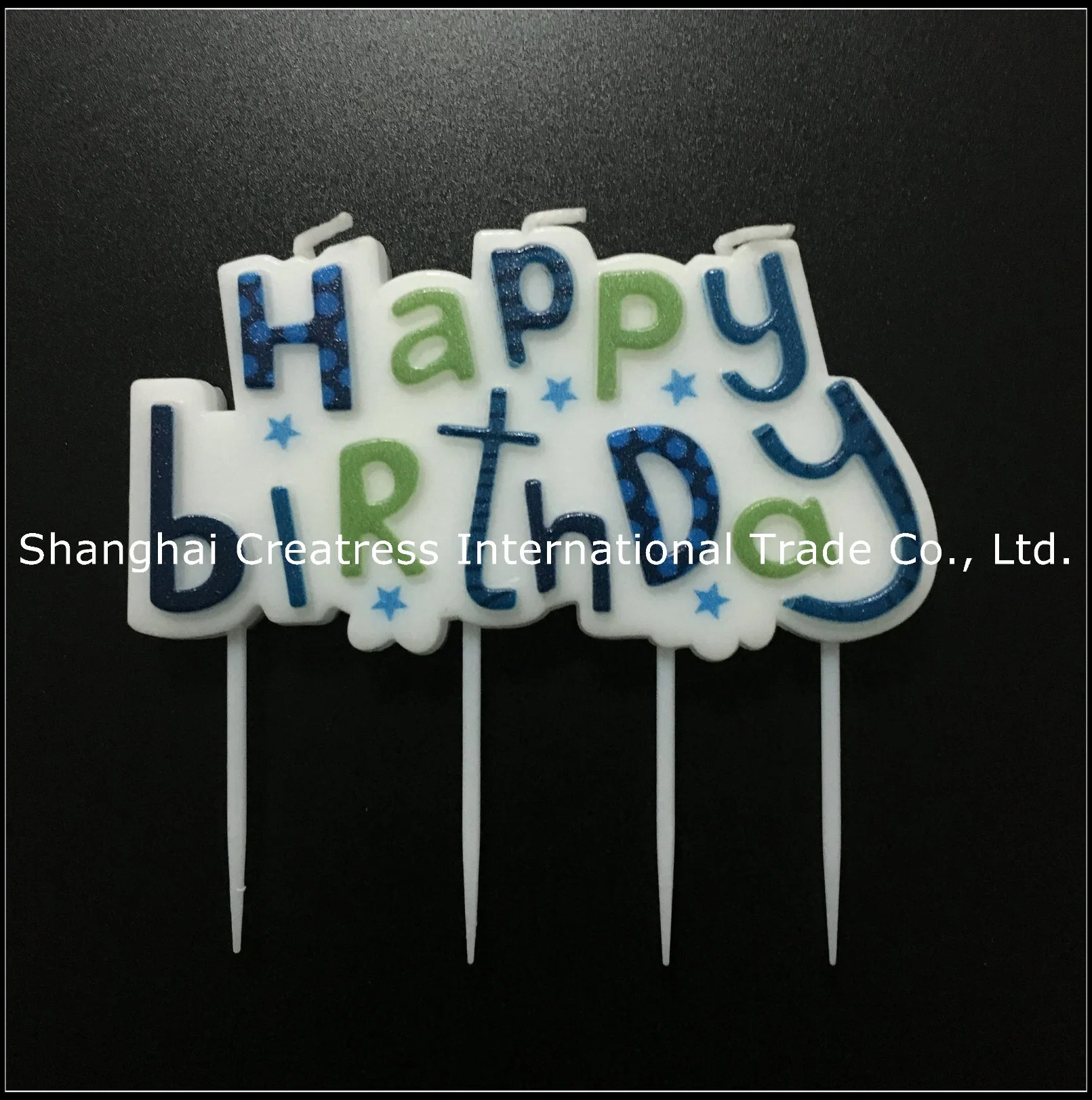 World Best Selling New Silver Pure Paraffin Wholesale/Supplier Factory Art Letter Happy Birthday Candle