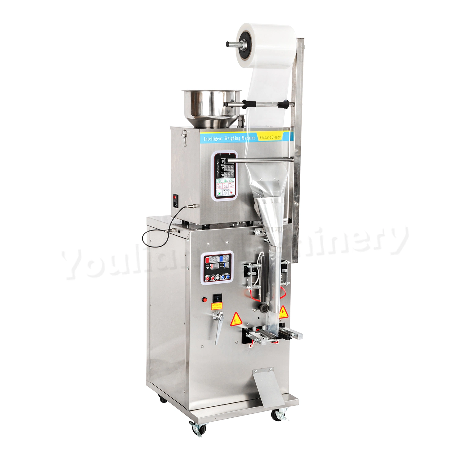 Fzl-100 Machine d'emballage de remplissage volumétrique pour aliments verticaux, collations, haricots, grains, riz, noix, cacahuètes, sucre, haricots, sel, café, emballage, enveloppement, conditionnement et scellage.