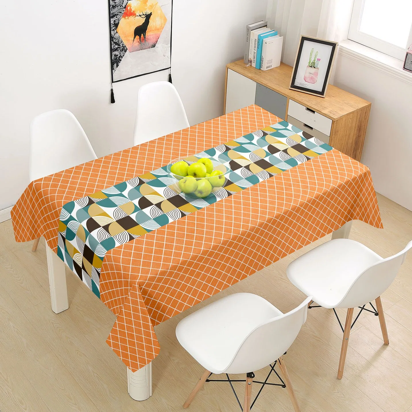 Nuevo diseño PVC Printed Checkered Pattern Tablecloth cubierta impermeable para mesa Tela de mesa de plástico