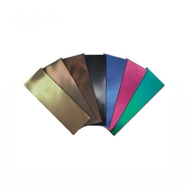 Customized Color Film Coating Decorative Stainless Steel Sheet 201 304 316L 304L 430 202 PVD Color Stainless Steel Sheet Color-Coated Galvanized Aluminum Sheet