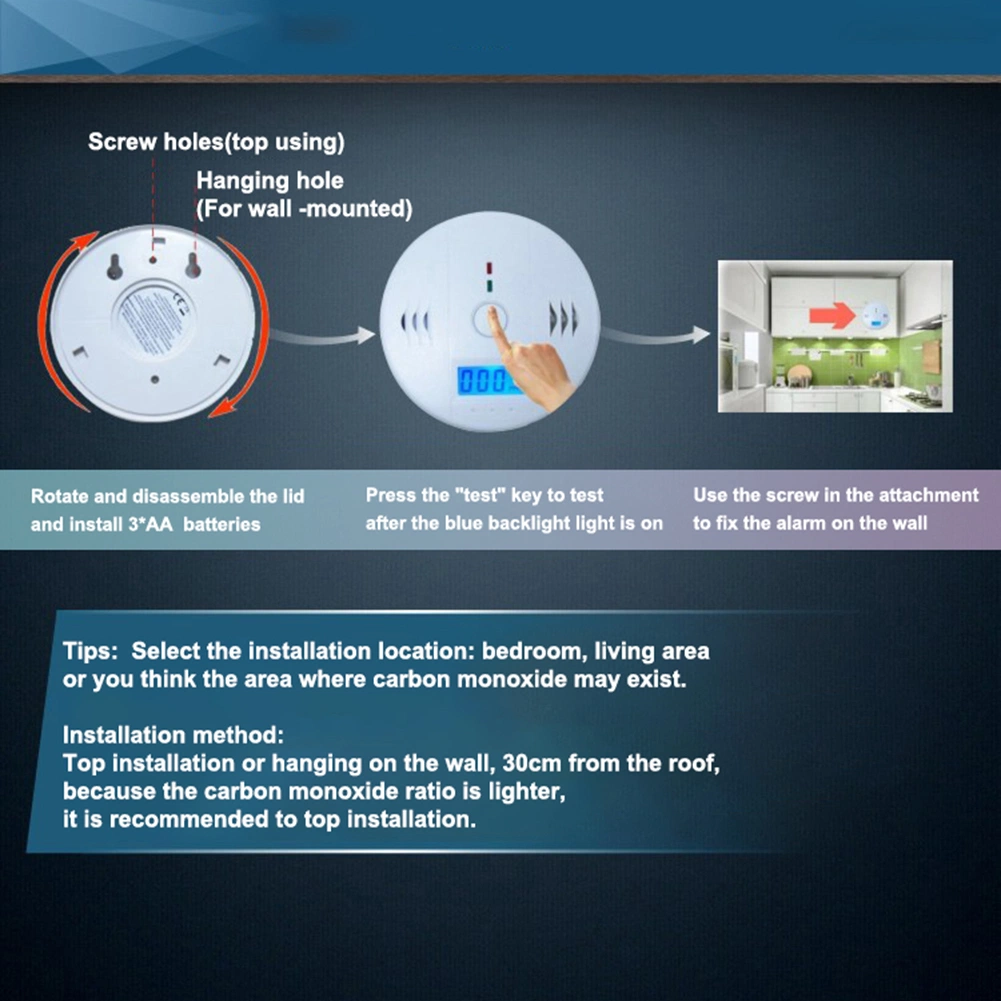 LCD Carbon Monoxide Detector Warning Alarm Detector