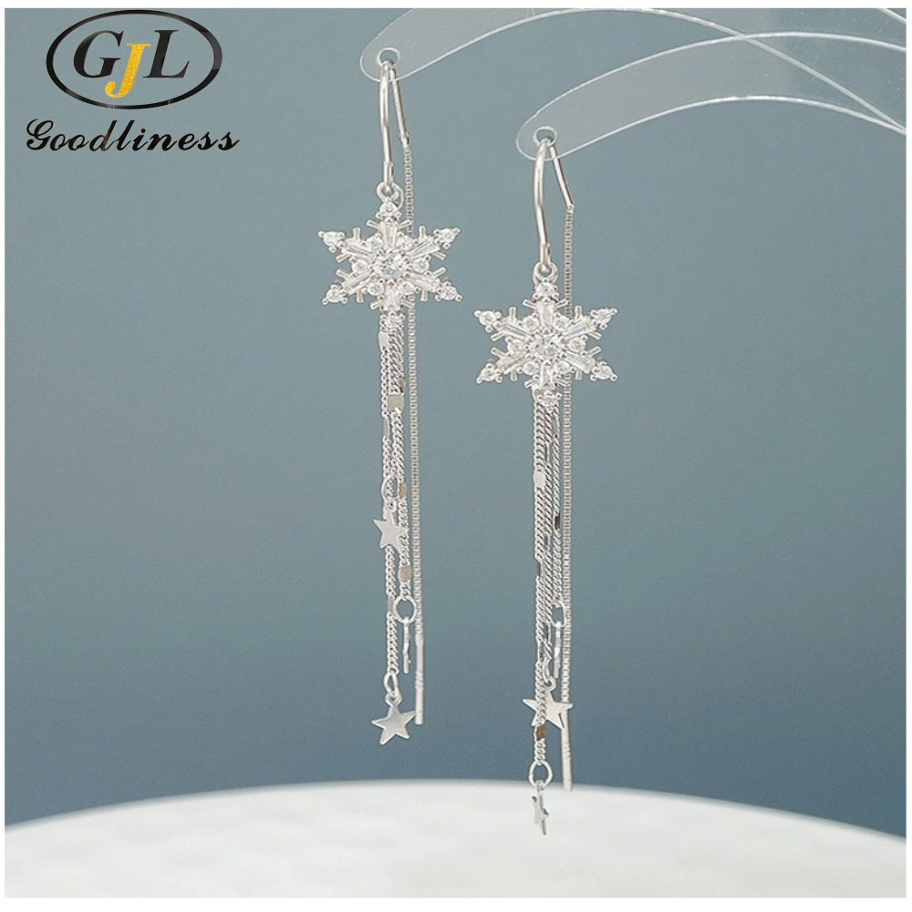 Wholesale/Supplier Fashion Silver Drop Earring with Snowflake Star Accessories