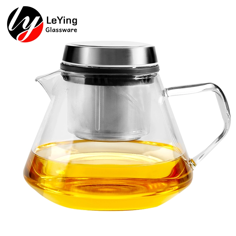 Wolesale Price Tableware Glass Tea Kettle Tea Pot with Infuser for Deinkware