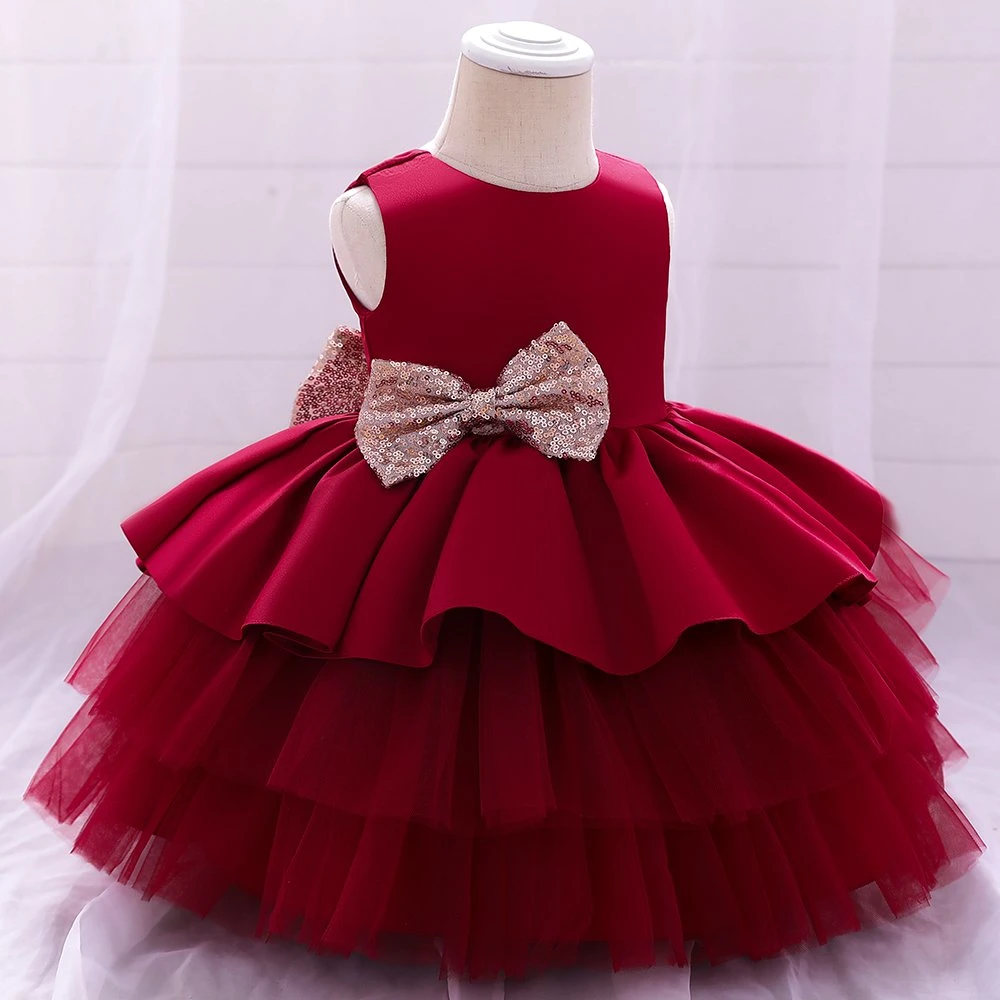 2022 Nouvelle arrivée Vêtements pour bébés Filles Vêtement de fête Robe de bal Princesse Robe en dentelle Douce