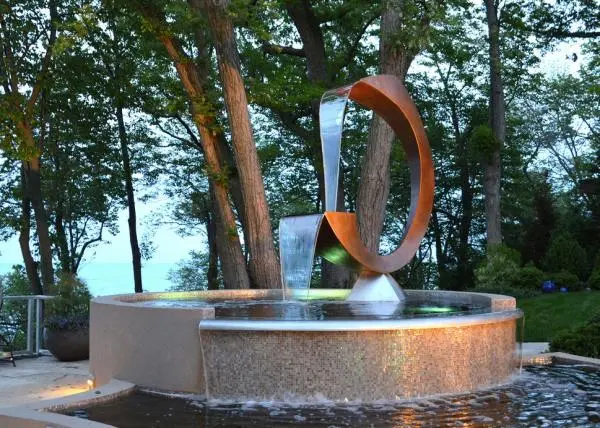 Outdoor Corten Steel Waterfall Water Fountain for Home Garden Landscape