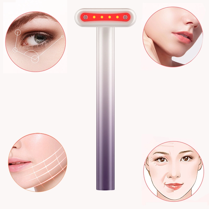LED Facial Wand EMS Microcurrent Vibration Warm Eye Care Beauty Massager Wand