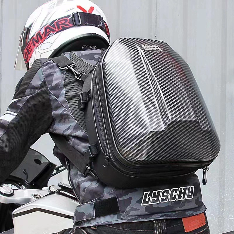 Populares Hard Shell durable material EVA resistente al agua Mochila para casco de motocicleta