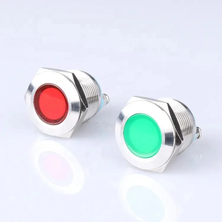 Stainless Steel Red Illuminated on/off Metal Push Button Switch