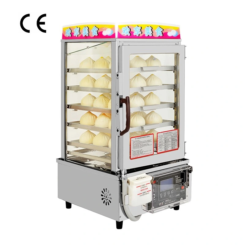 Sgm-6I Commercial Convenience Store Factory 6 Drawer Dim Sum Food Steamer Electric Panel 4 Glass Door Industrial High Capacity Food Industry Original Factory Price