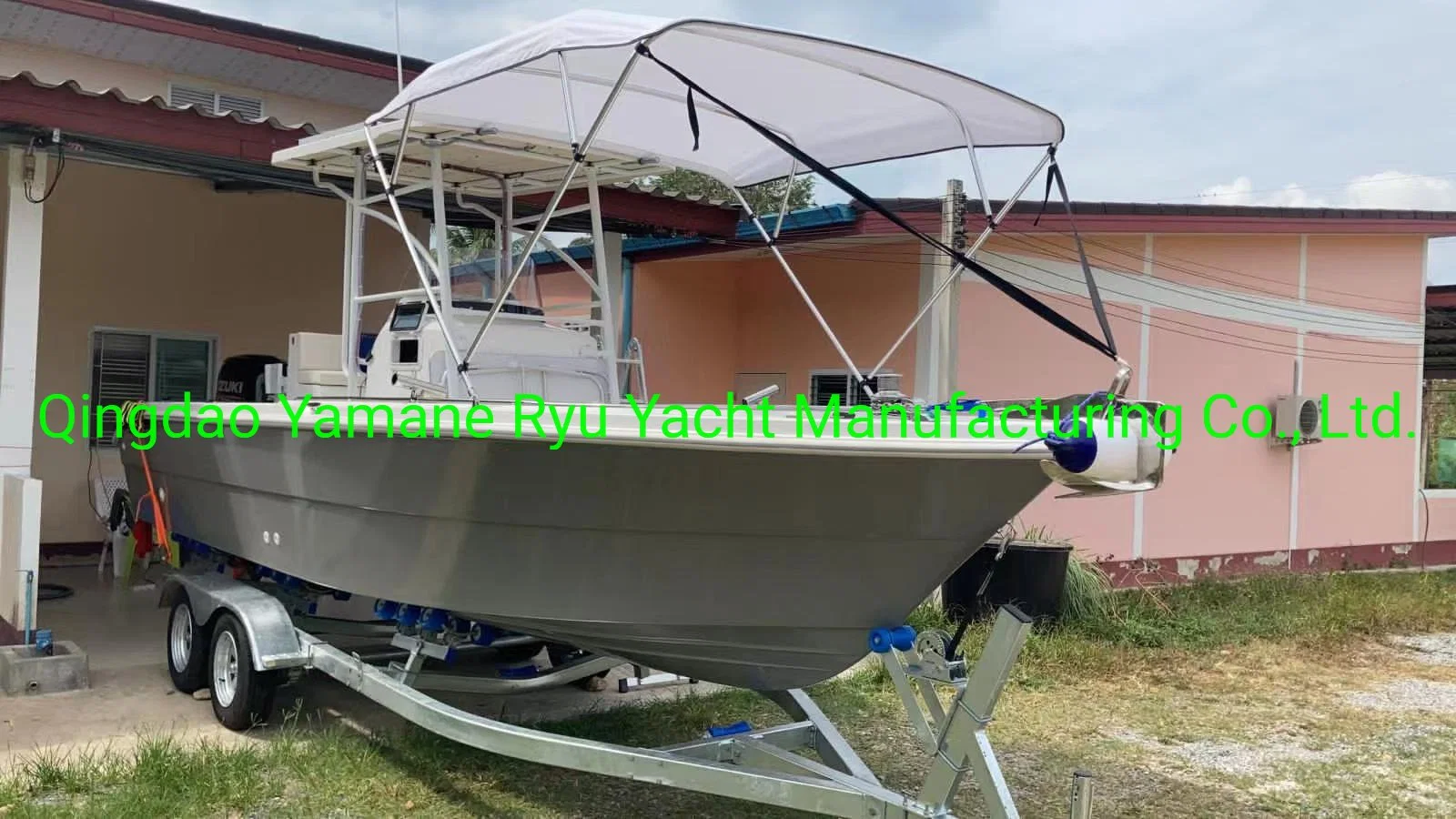 24FT Deep V Hull Center Console Speed Fishing Boat Hard Top Fiberglass Pleasure Boat