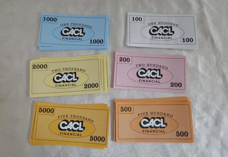 Jeux de société pour adultes personnalisés de haute qualité avec des billets de banque