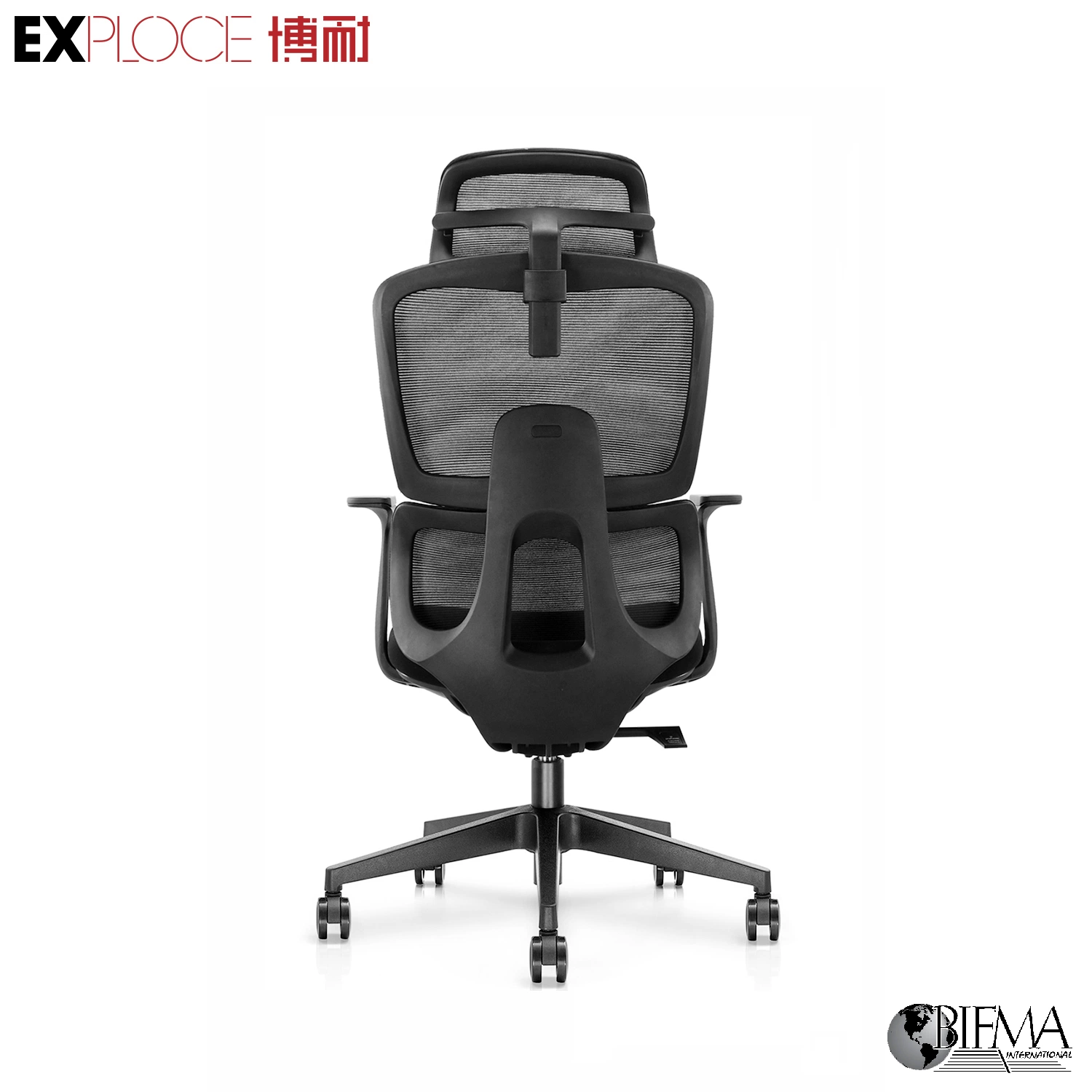 Silla de oficina giratoria ergonómica con diseño de respaldo doble de malla asequible