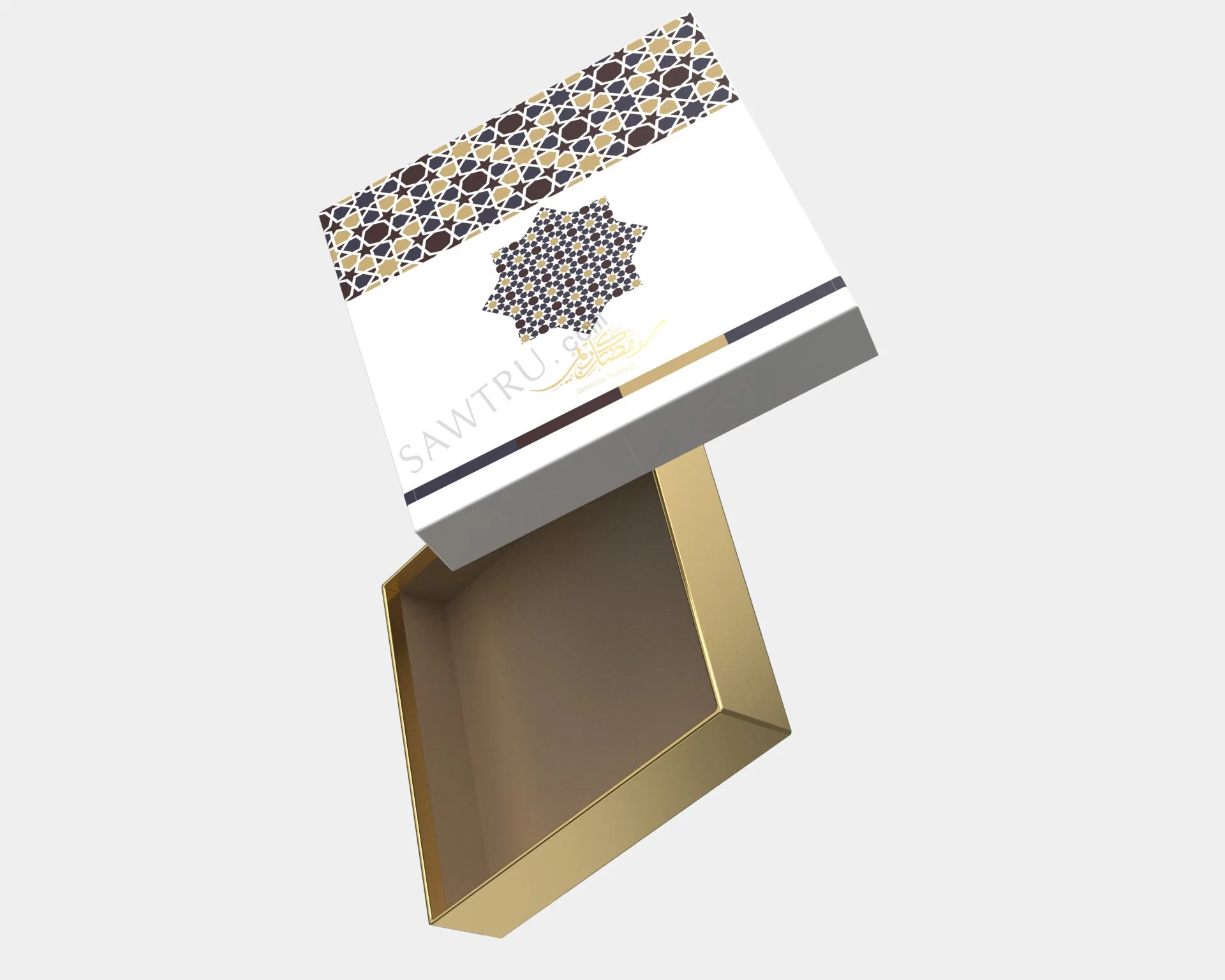 Caixa de papel para embalagens de cartão com estampagem Sawtru New Design Star Gold