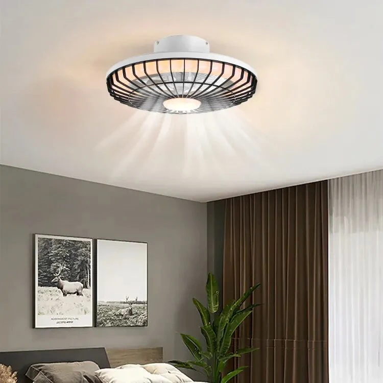 High quality/High cost performance Black Painting LED Residential Smart Control Ceiling Fan with Lights