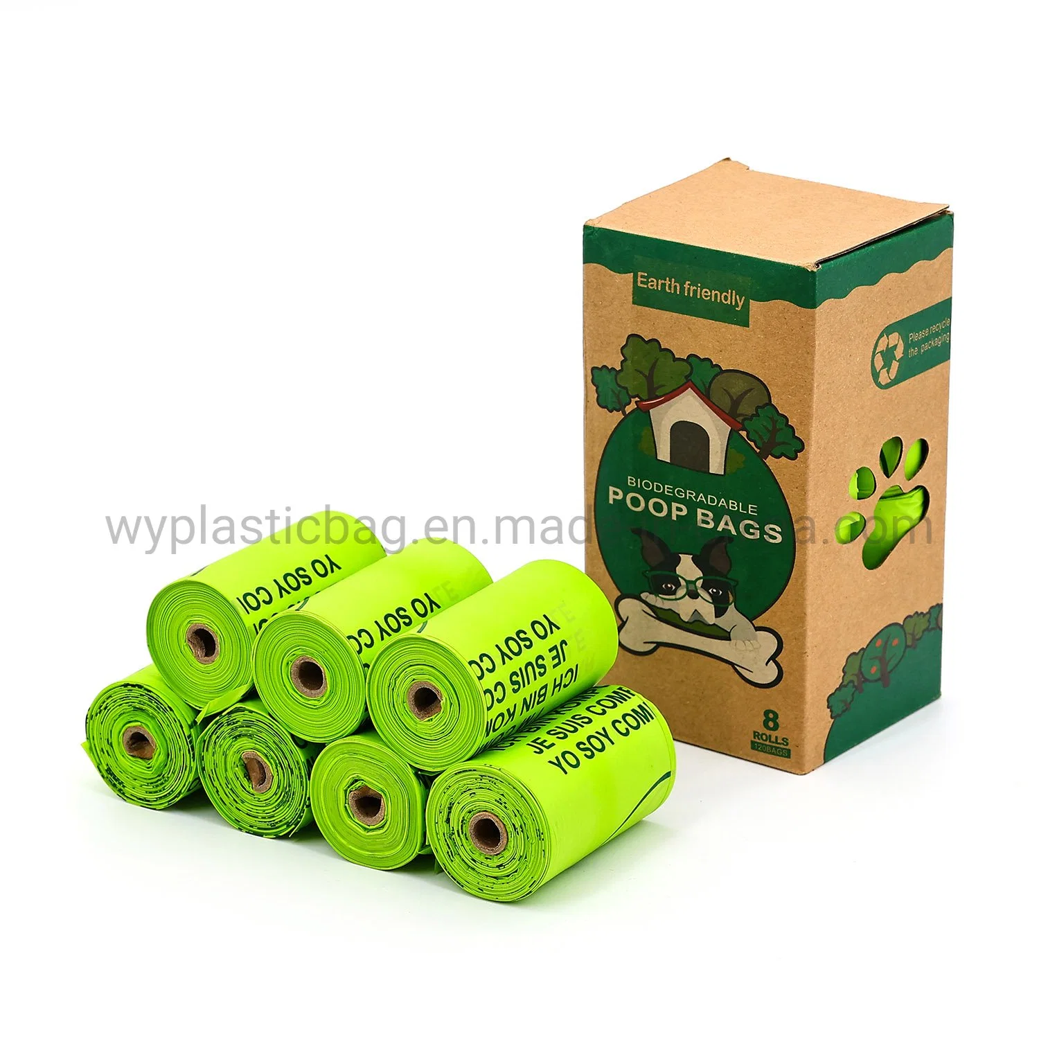 Eco-Friendly Biodegradable Trash Garbage Bag in Roll, Pet Dog Poop Bags, Pets Waste Collection Bag with Customized Size and Logo