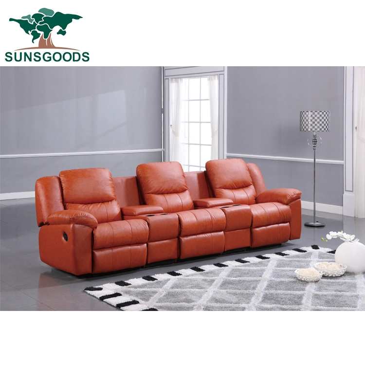 Italy Half Top Grain Leather Modern Luxury Living Room Sofa Set