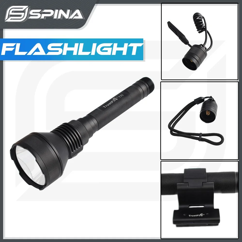 Spina Optics High Lumen 2300 Tactical Flashlight Hunting Torch LED Flashlight