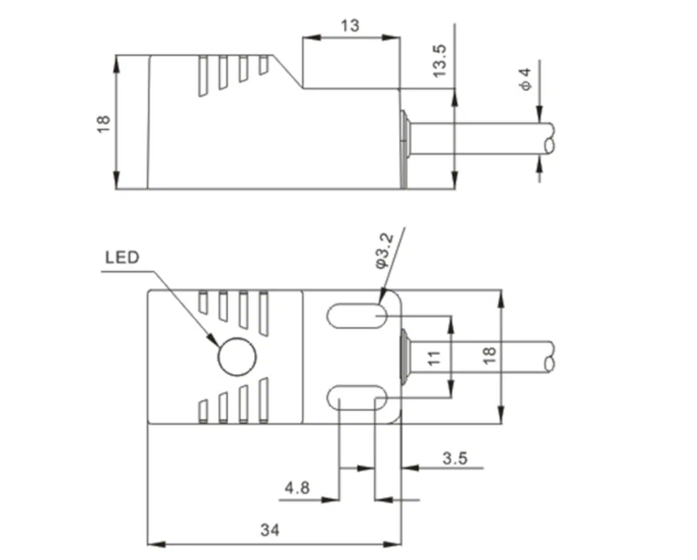 Cost-Effective Square Inductive Proximity Sensor Switch with CE