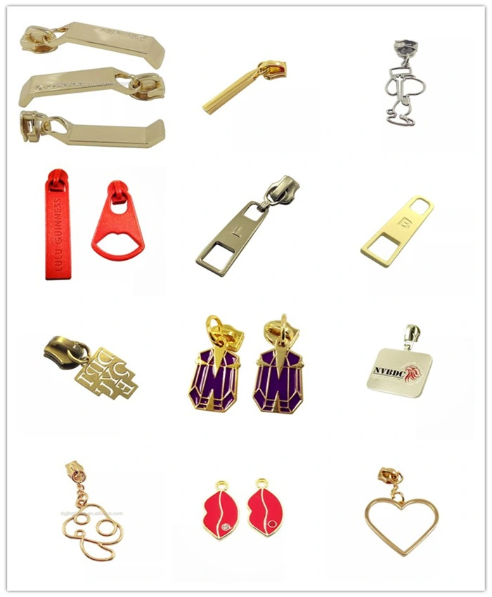 Garment Bag Parts & Accessories Metal Zipper Puller and Sliders