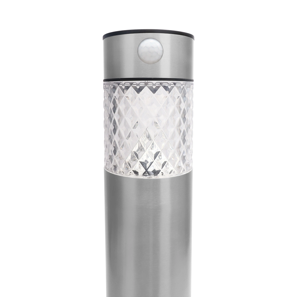 Solar Garden Lamp with Motion Sensor Silver Round LED Light