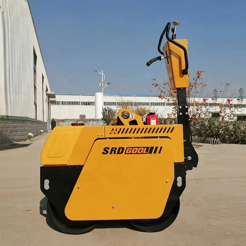 Shantui Srd600L Mini Manual Steering Walk-Behind Double Drums Road Roller Compactor