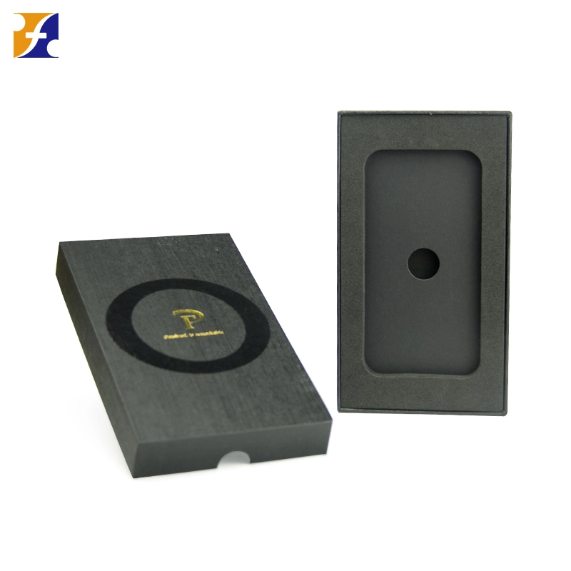 Factory Custom Lid and Base Paper Box Packaging Electronic Products Portable Charger Mobile Phone Case with EVA Foam