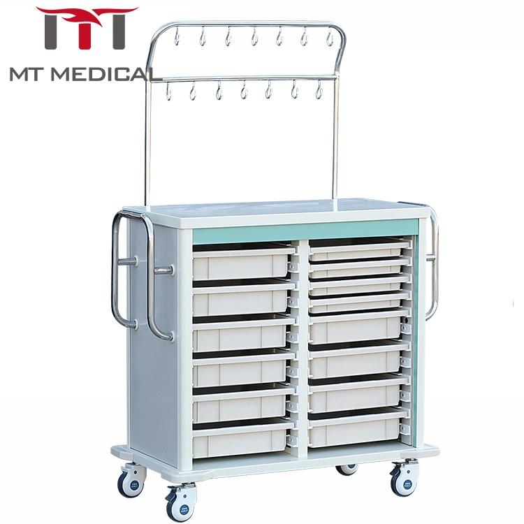 Chariot médical d'hôpital Mt Utilisation médicale Chariot d'infusion en matériau ABS