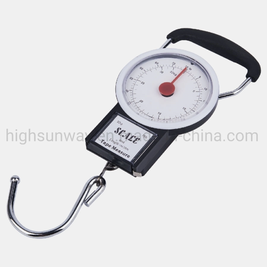 ABS Plastic Built in Luggage Scale Fishing Scale Spring Handheld Luggage Scale with Measuring Tape