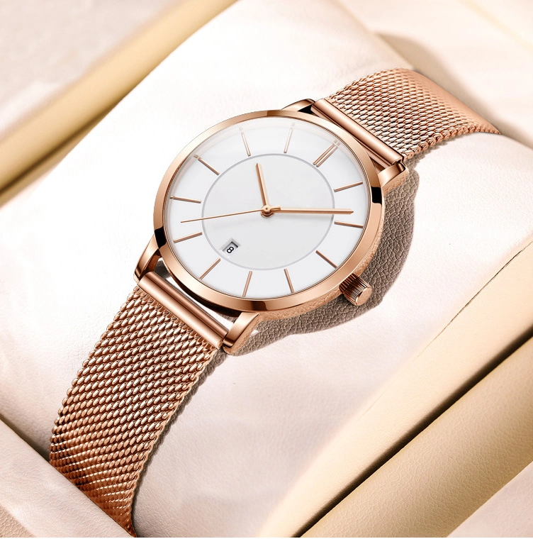 Popular Women Stainless Steel Watch 30m Waterproof Custom Your Own Brand Minimalist Quartz Watch