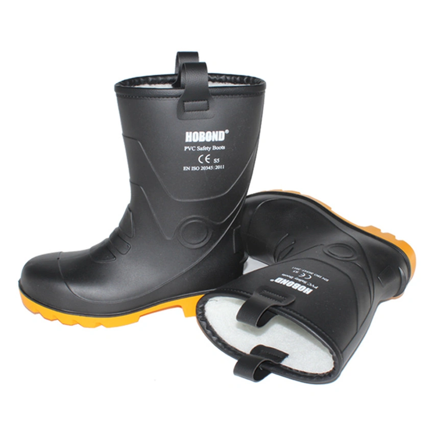 Winter USD Boots Rubber with Steel Toe, Long Size PVC Winter Boots