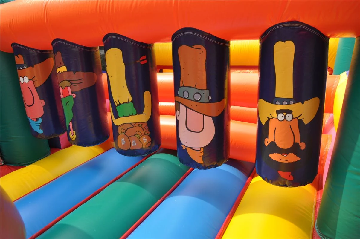 Cowboy Theme Bouncer Inflatable Obstacle Course with Slide (AQ01125)