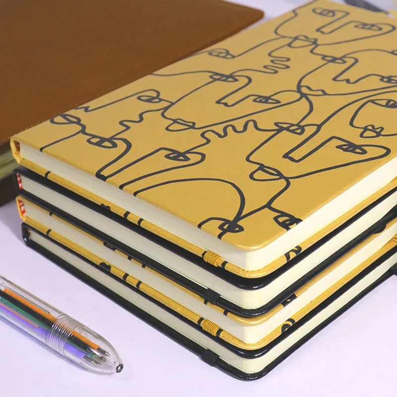 Fashion PU Leather Notebook A5 Hard Cover Writing Paper Journal Notebook