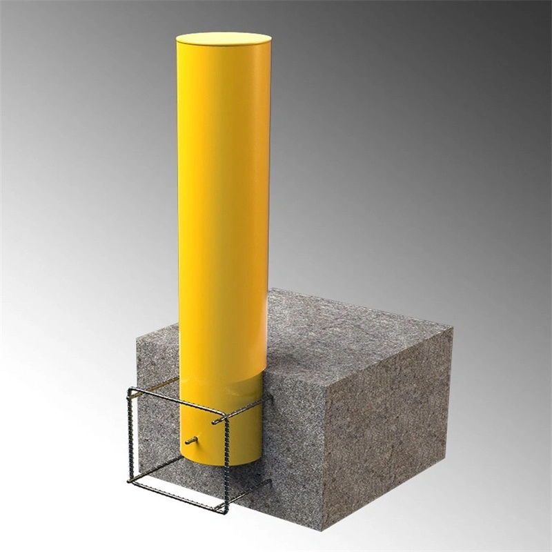 Safety Bollard 36-4.5, Safety Barrier Bollard 4-1/2" Od 36" Height, Yellow Powder Coat Pipe Steel Safety Barrier Good Sell