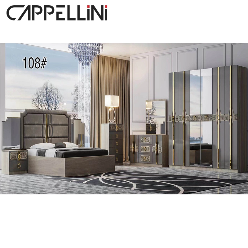 Table basse moderne de style italien meuble TV en cuir ensemble Safa Chambre Cabinet Night Stand Table chaise de salle à manger Salon canapé coupe Sofa Hotel Accueil Mobilier