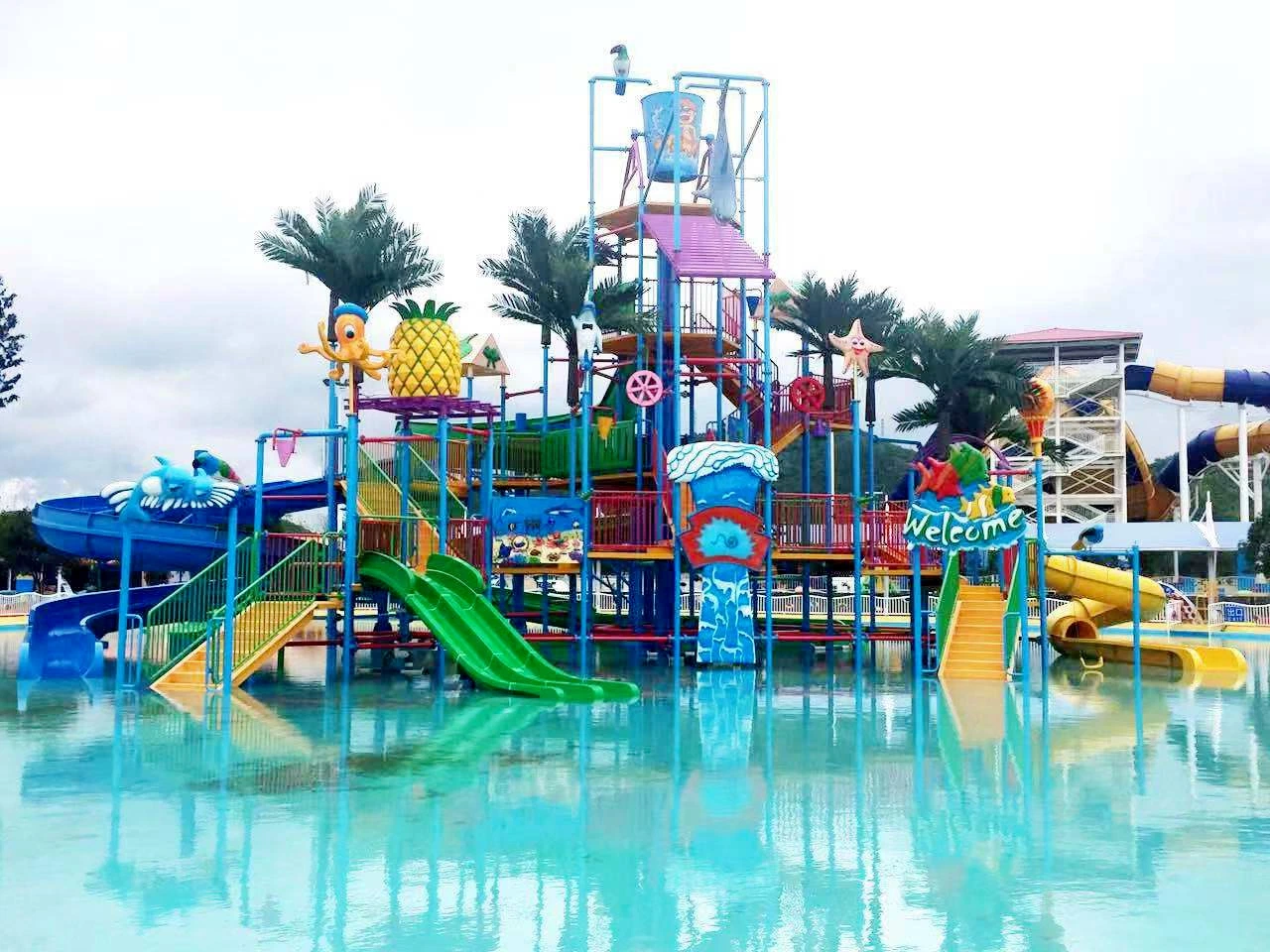 Hotel Resort Swimminng Parque de fibra de vidrio piscina toboganes de agua Uso de la familia
