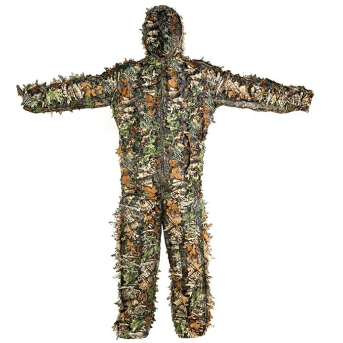 Alta calidad Moda Deportes al aire libre táctica uniforme Camuflaje al por mayor costumbre Ropa de caza de bambú de estilo hoja