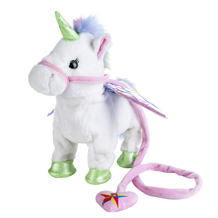 Cute Plüsch Electric Einhorn an einer Leine kann gehen, Sing und Swing Electric Dog für Kinder Geschenk