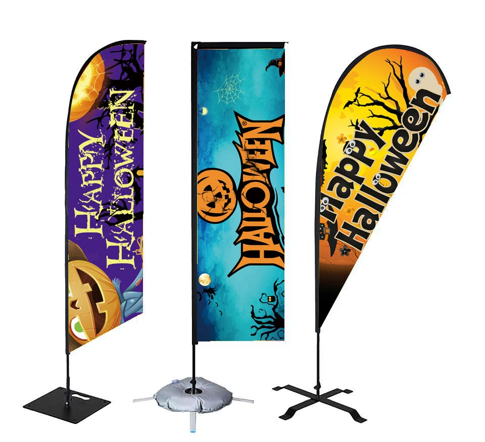 Aozhan Outdoor Banner Advertising Promotional Display Water Injection 5m 7m Telescopic Giant Waterbase Flagpole Rectangle Square Flag