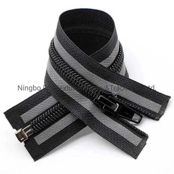 Fabricante de 3# 5# Reflective Zipper Extremidade Aberta/extremidade fechada com bloqueio automático