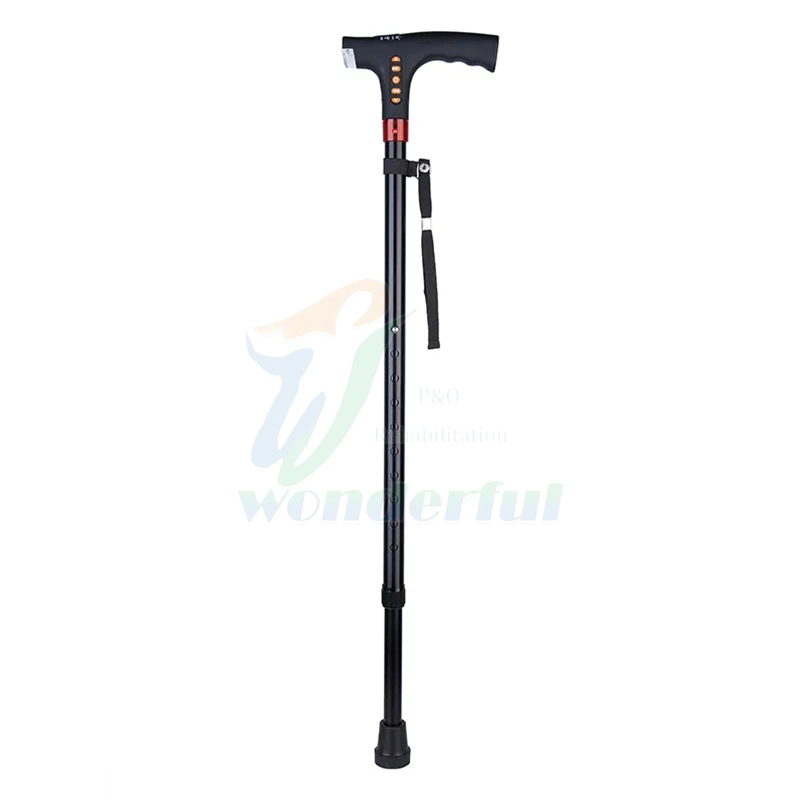 Adjustable Height Walking Stick with Radio Light and Alarm