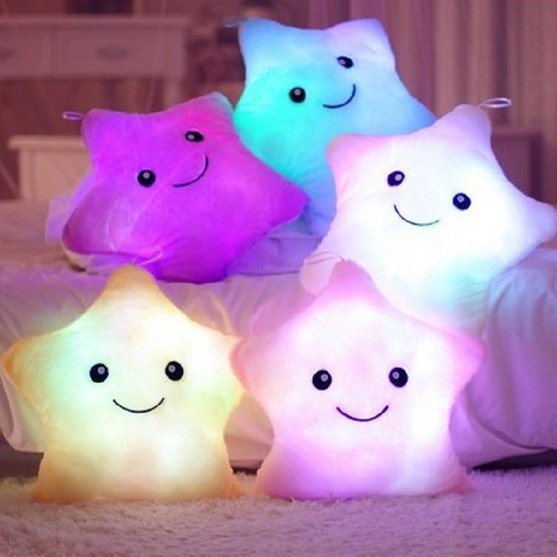 Drop Shopping Custom Kawaii Twinkle Stuffed Plush Toys Luminous Night Light Plush LED Star Shape Glowing Pillow