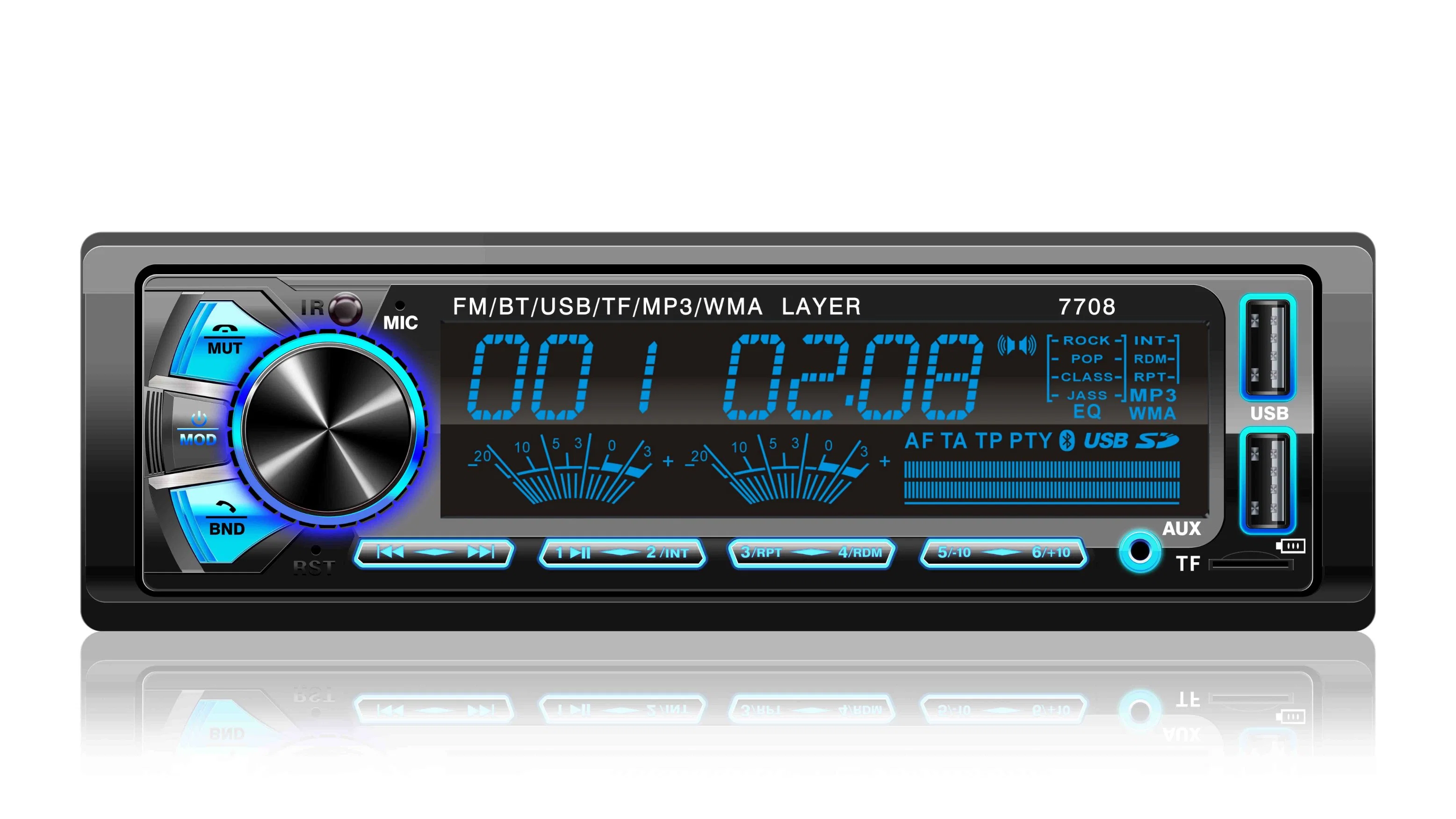 Autoradio stéréo radio FM Bluetooth lecteur MP3 aux USB Port SD