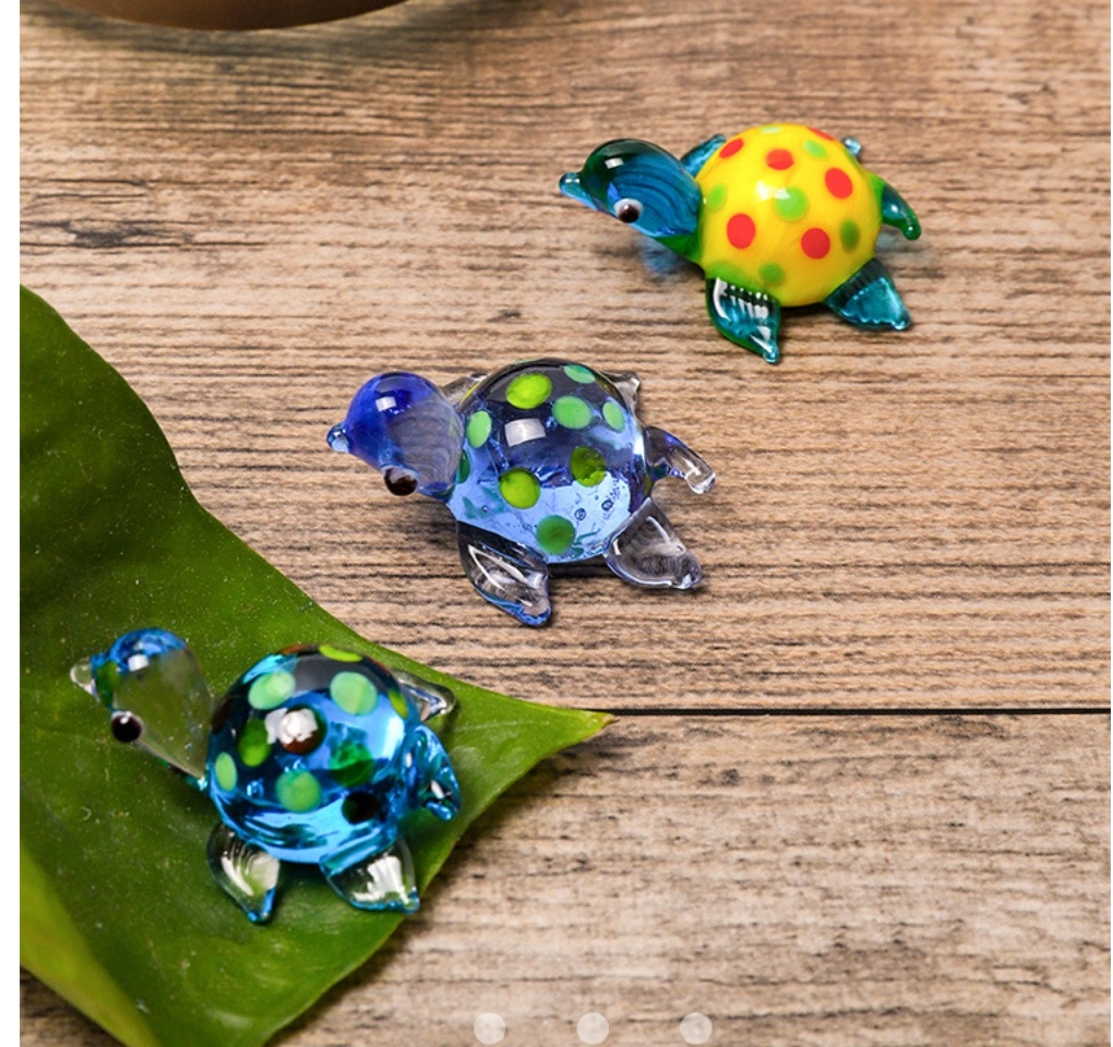 Latest Design Glass Colorful Turtle Home Decor for Living Room Artefacts Craft