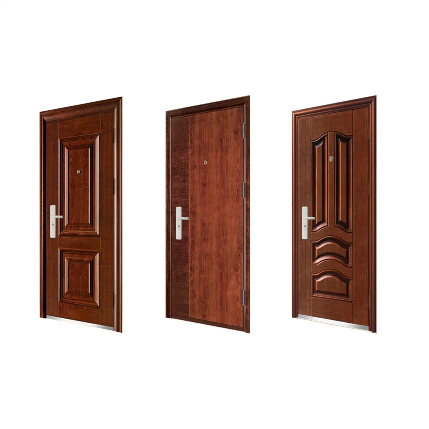 Iron Door Metal Security Steel Wooden Armored Door for Home Gate