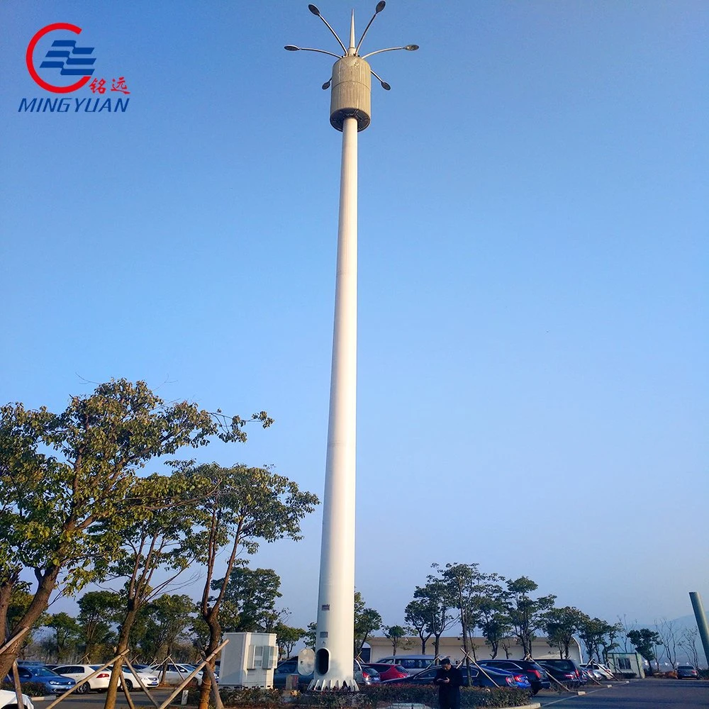 40m Hot DIP Galvanized Octagonal Tapered Monopole Antenna Tower Mobile Telecom Light Tower 5g