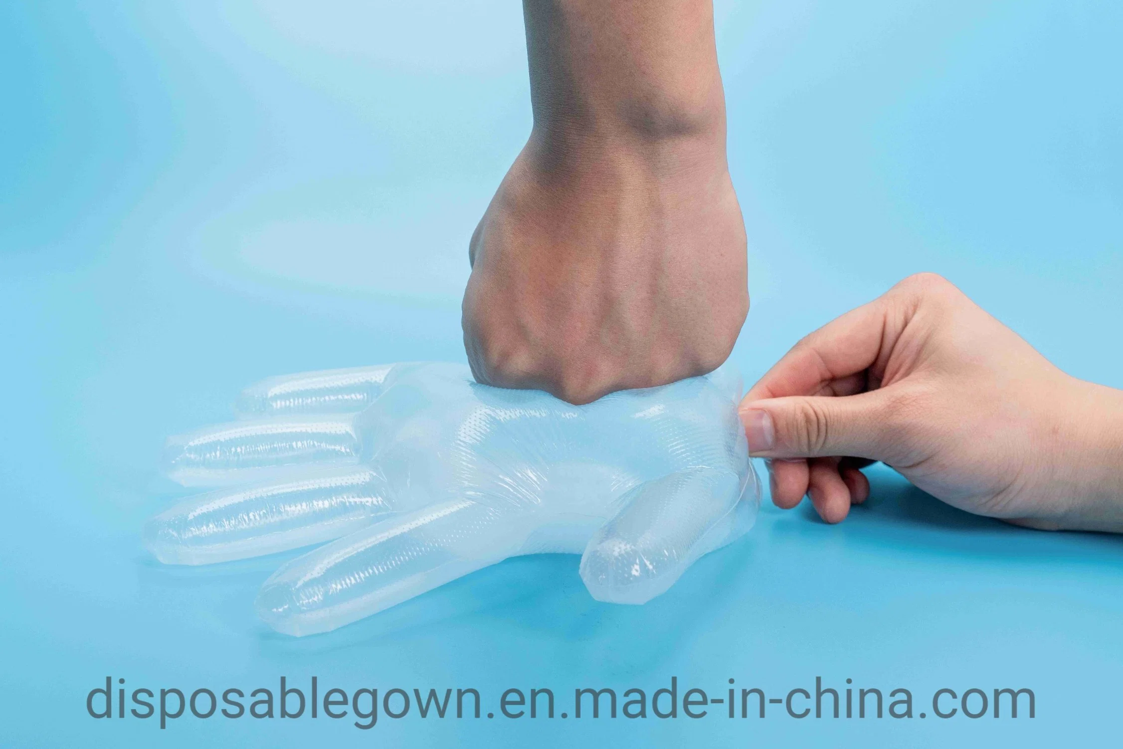 Vente directe en usine usage unique S/M/L/XL format libre plastique transparent/PE gaufré Gants pour l'industrie alimentaire