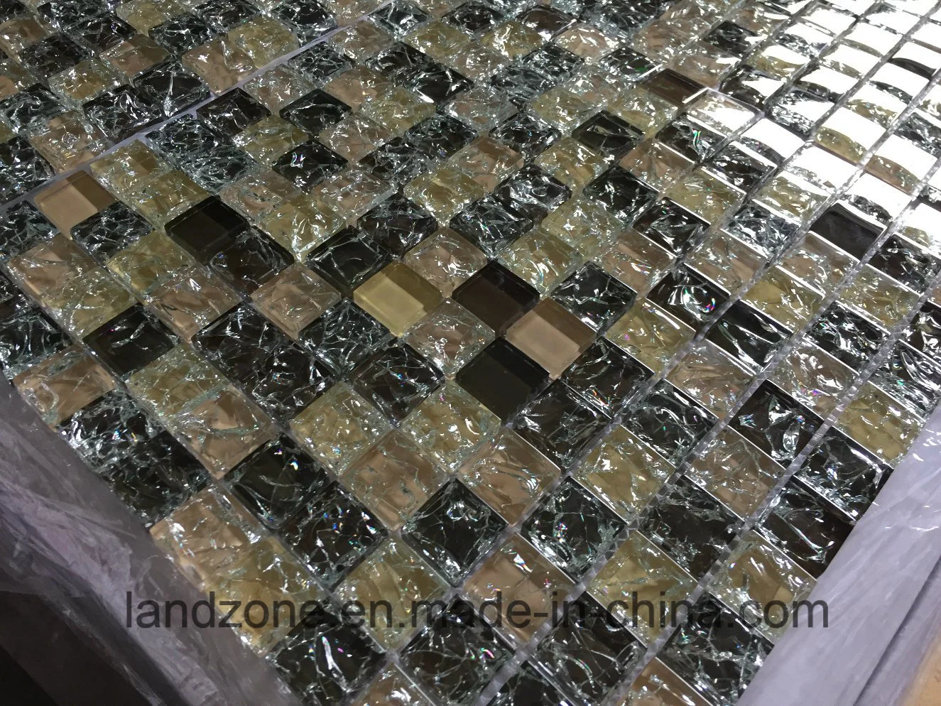 Icekrace America Pattern Square Glass Mosaic Tile