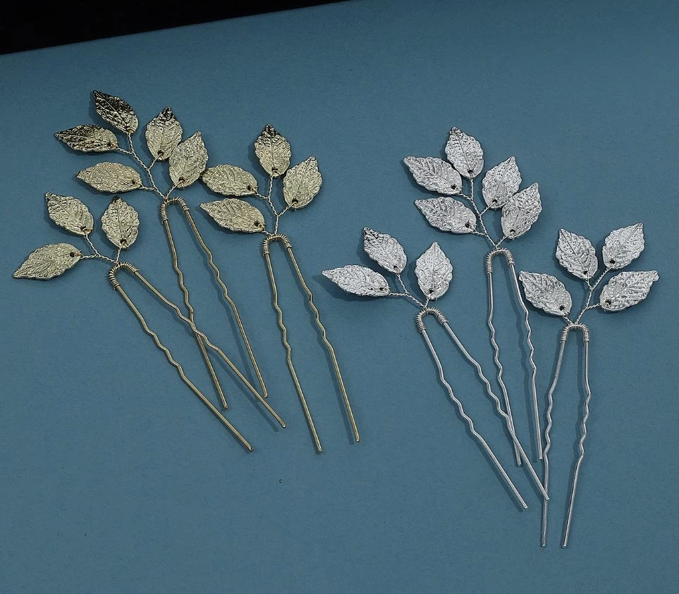 Pear Leaf Hair Pin Hair Stick. Bridal Wedding Pear Leaf Hair Pin Hair Stick Hair Accessories 6PS/Set